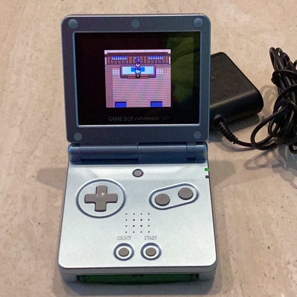 Nintendo Game Boy Advance SP Console Backlit & Charger AGS-101 Back Lit Blue - Picture 3 of 16